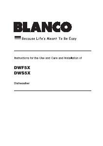 Manual Blanco DWS5X Dishwasher
