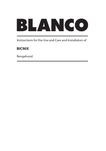 Handleiding Blanco BIC90X Afzuigkap