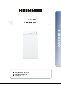 Manual Heinner HDW-FS4505WA++ Dishwasher