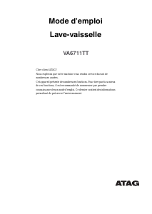 Mode d’emploi ATAG VA6711PT Lave-vaisselle