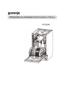 Priročnik Gorenje GV52040 Pomivalni stroj