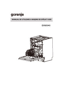 Manual Gorenje GV62040 Maşină de spălat vase