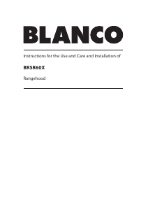 Handleiding Blanco BRSR60X Afzuigkap