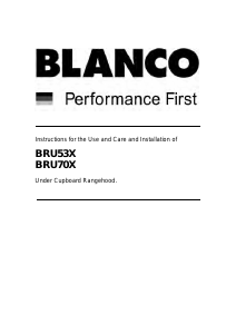 Handleiding Blanco BRU53X Afzuigkap