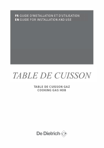 Mode d’emploi De Dietrich DPG7549BC Table de cuisson