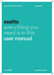 Manual Esatto EHPD80 Dryer