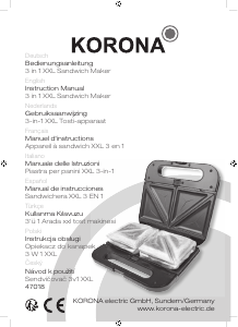 Kullanım kılavuzu Korona 47018 Izgara tost makinesi