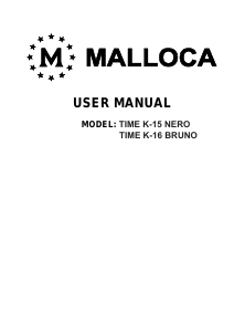 Manual Malloca TIME K-16 BRUNO Cooker Hood
