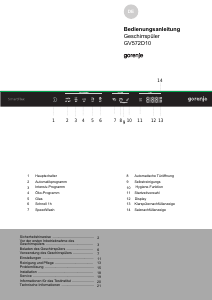 Bedienungsanleitung Gorenje GV572D10 Geschirrspüler