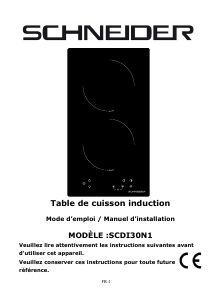 Mode d’emploi Schneider SCDI30N1 Table de cuisson