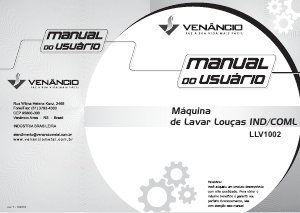 Manual Venâncio LLV1002 Máquina de lavar louça