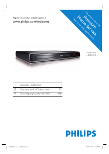 Manual de uso Philips HDR3800 Reproductor DVD