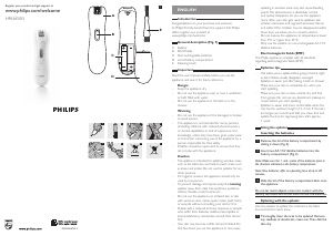 Manual Philips HP6365 Epilator