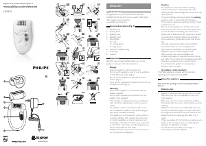 Manual Philips HP6403 Satinelle Depiladora