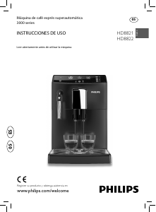 Manual de uso Philips HD8821 Máquina de café espresso