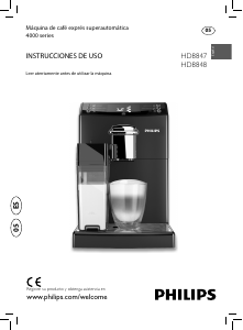 Manual de uso Philips HD8841 Máquina de café espresso