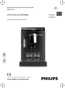 Priručnik Philips HD8841 Aparat za espresso