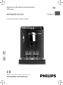 Manual Philips HD8844 Máquina de café expresso