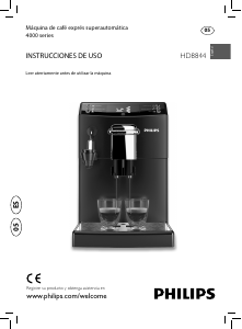 Manual de uso Philips HD8844 Máquina de café espresso