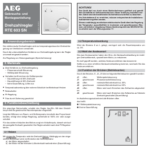 Bedienungsanleitung AEG RTE 603 SN Thermostat
