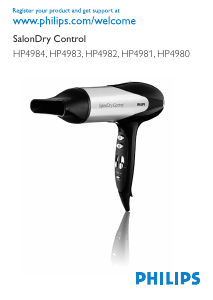 Kullanım kılavuzu Philips HP4981 SalonDry Control Saç kurutma makinesi