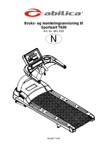 Bruksanvisning Abilica SportsArt T630 Tredemølle