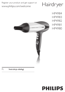 Instrukcja Philips HP4984 SalonDry Control Suszarka do włosów