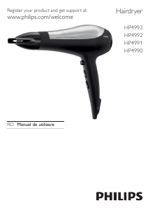 Manual Philips HP4990 Uscător de păr