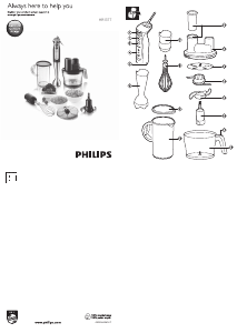 Руководство Philips HR1377 Pure Essentials Ручной блендер