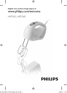 Kullanım kılavuzu Philips HR1560 El mikseri