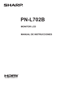 Manual de uso Sharp PN-L702B Monitor de LCD