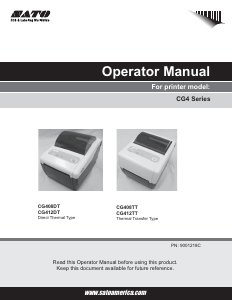 Handleiding SATO CG408 Labelprinter