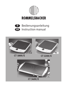 Bedienungsanleitung Rommelsbacher CT 1800/E Kochfeld