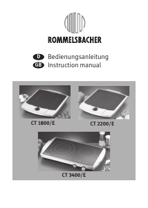 Handleiding Rommelsbacher CT 2200/E Kookplaat