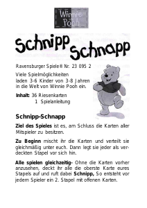 Bedienungsanleitung Ravensburger Winnie the Pooh Schnipp Schnapp