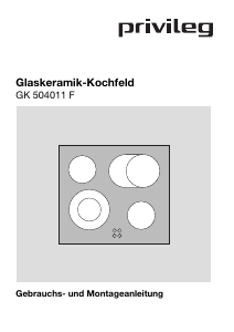 Bedienungsanleitung Privileg GK 504011 F Kochfeld