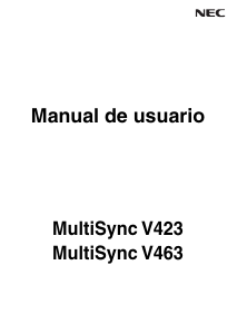 Manual de uso NEC MultiSync V423 Monitor de LCD