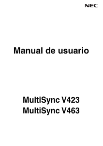 Manual de uso NEC MultiSync V463 Monitor de LCD