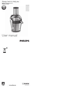 Kullanım kılavuzu Philips HR1869 Avance Collection Meyve sıkacağı