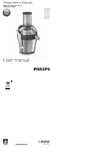 Bruksanvisning Philips HR1870 Juicepress