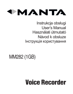 Návod Manta MM282 Záznamník zvuku