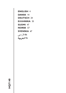 Bruksanvisning Philips HQ7140 Rakapparat