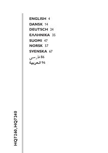 Bruksanvisning Philips HQ7240 Rakapparat