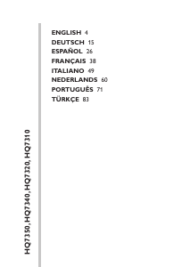 Kullanım kılavuzu Philips HQ7320 Tıraş makinesi