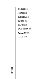 Bruksanvisning Philips HQ9160 Rakapparat