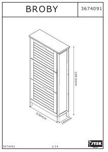 Hướng dẫn sử dụng JYSK Broby (53x109x18) Tủ giày