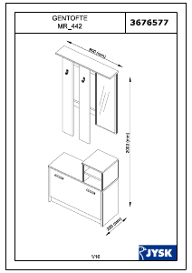 Hướng dẫn sử dụng JYSK Gentofte (80x200x28) Tủ giày