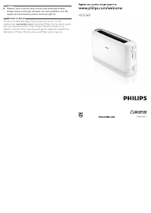 Kullanım kılavuzu Philips HD2569 Ekmek kızartma makinesi