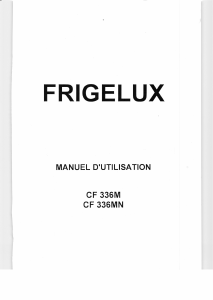 Mode d’emploi Frigelux CF 336M Réfrigérateur