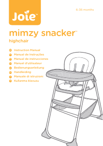 Manual Joie Mimzy Cadeira alta para bebé
